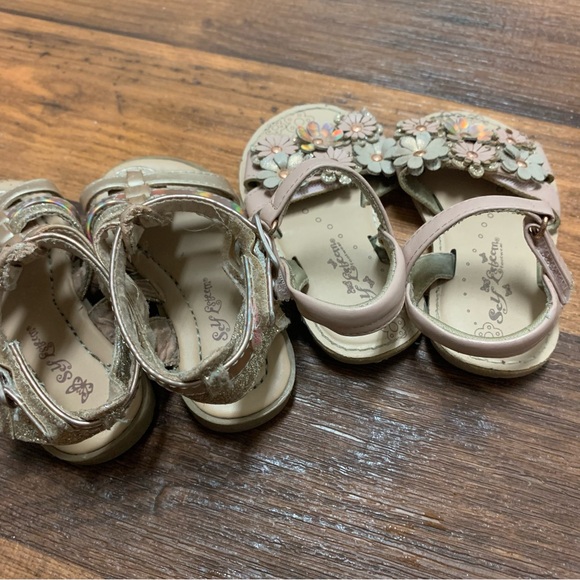 Self Esteem Toddler Girl Sandals Size 5 - 2 Paires Pink And Gold - Picture 7 of 8